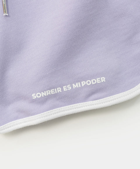 Short para niña en burda color lila