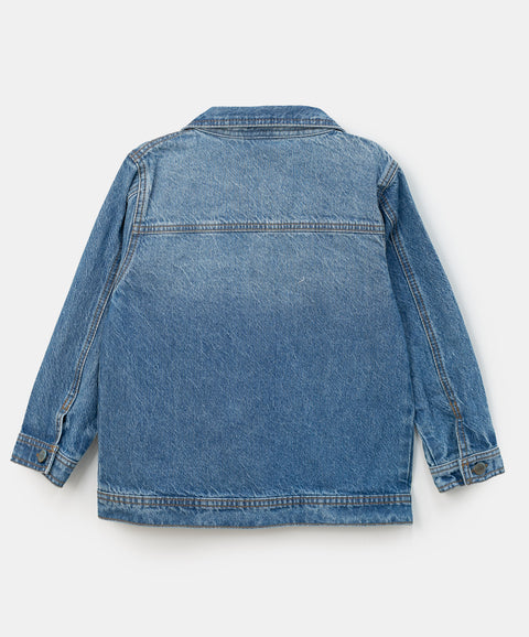 Chaqueta para bebé niño en algodón color índigo