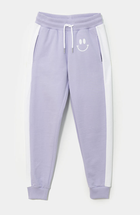 Jogger para niña en perchado color lila
