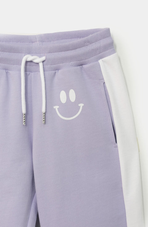 Jogger para niña en perchado color lila