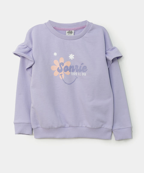 Buzo para bebé niña en perchado color lila con boleros