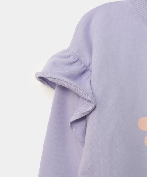 Buzo para bebé niña en burda color lila con boleros