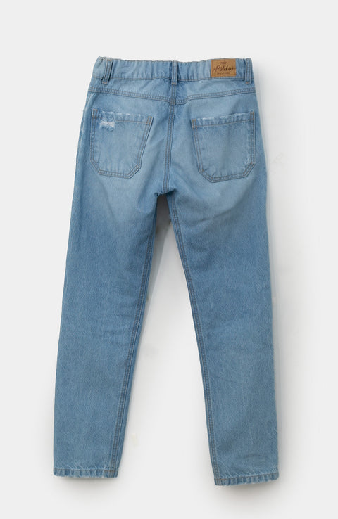 Jean para niño en denim color índigo medio oscuro