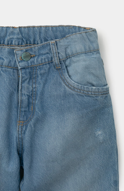 Jean para niño en denim color índigo medio oscuro