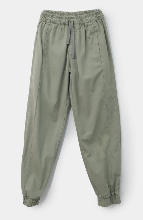 Jogger para niño en twill color verde