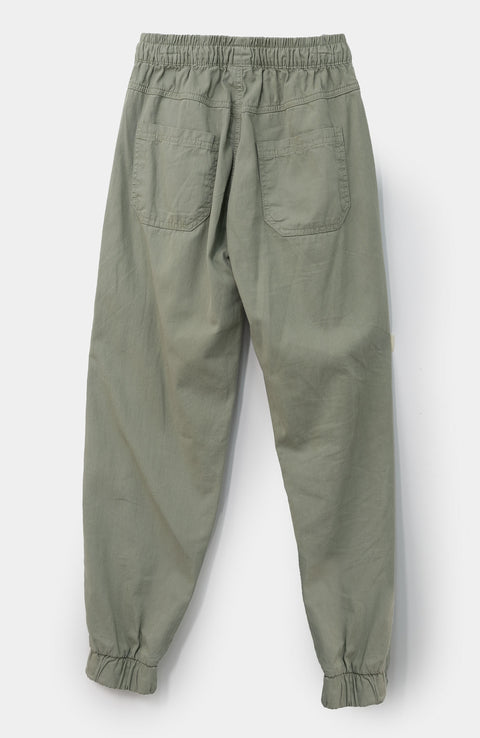 Jogger para niño en twill color verde