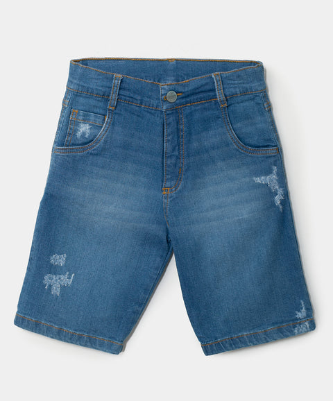 Bermuda para niño en denim color índigo medio claro