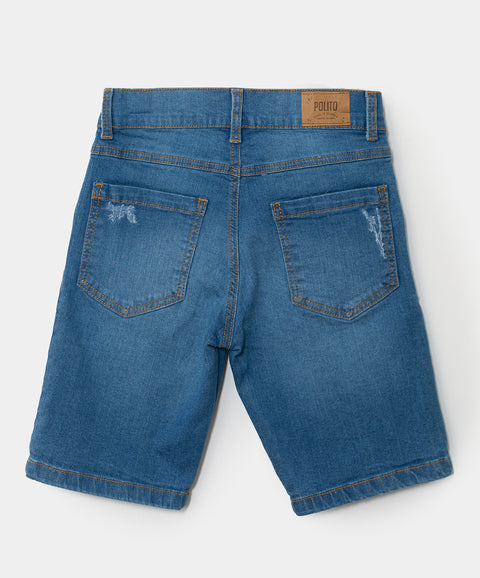 Bermuda para niño en denim color índigo medio claro