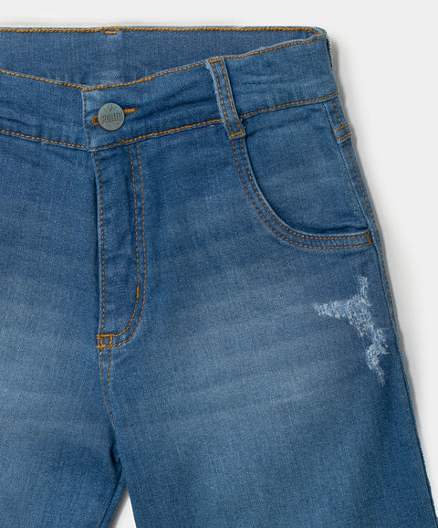Bermuda para niño en denim color índigo medio claro