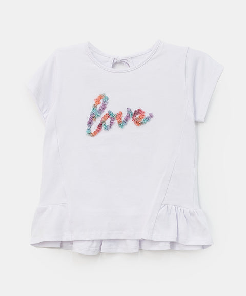 Blusa para bebé niña en licra color blanco