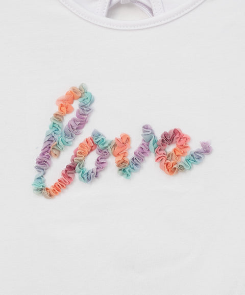 Blusa para bebé niña en licra color blanco