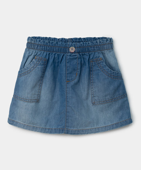 Minifalda para bebé niña en denim color índigo
