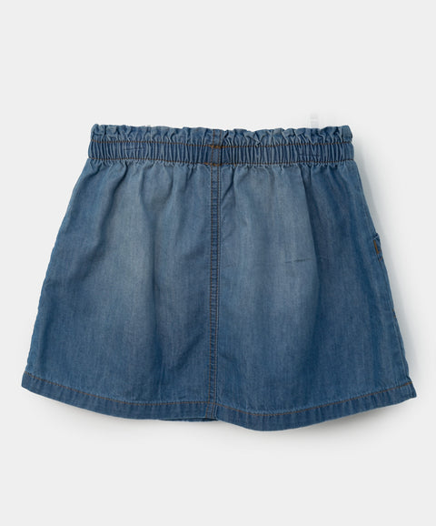 Minifalda para bebé niña en denim color índigo