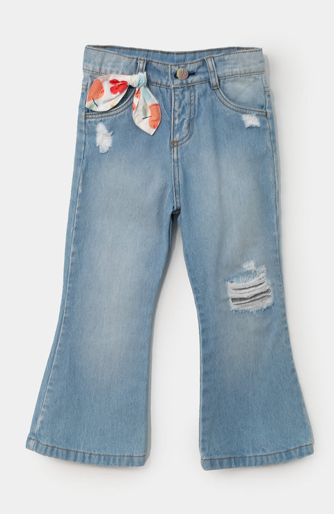 Jean Bota Campana Para Bebé Niña En Denim Color Índigo