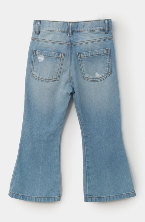 Jean Bota Campana Para Bebé Niña En Denim Color Índigo