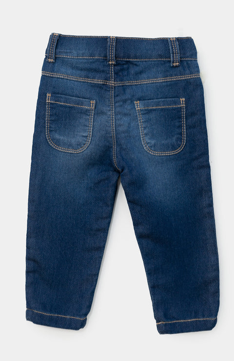 Jean para recién nacida en denim color índigo