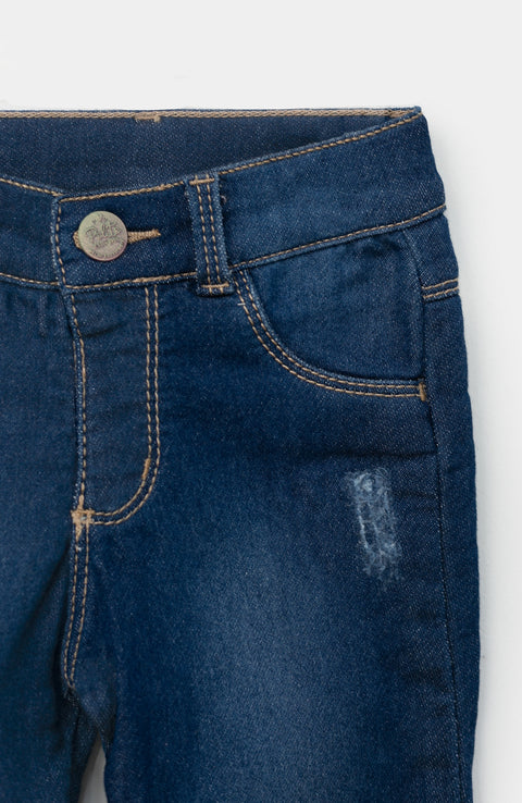 Jean para recién nacida en denim color índigo
