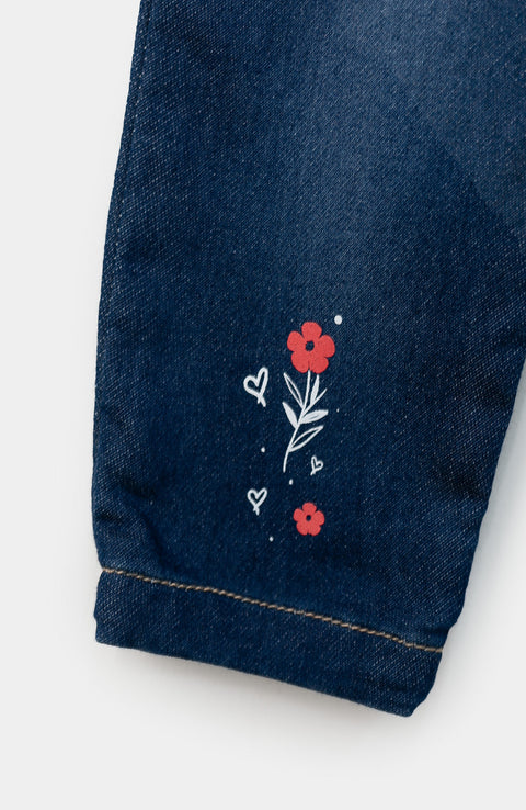 Jean para recién nacida en denim color índigo