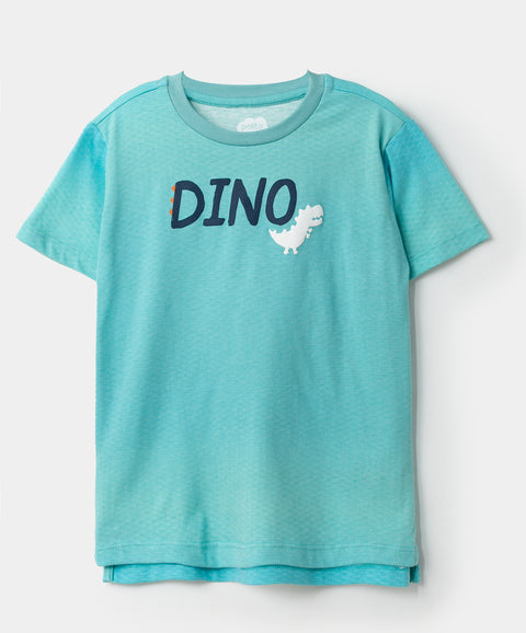 Camiseta manga corta para bebé niño en tela suave color verde menta