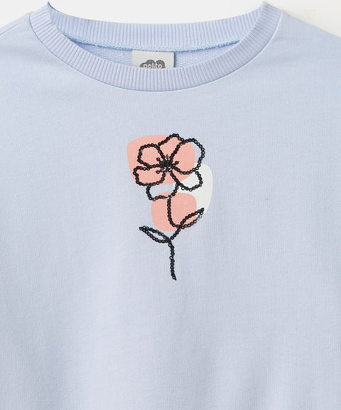Buzo para niña en burda color lila