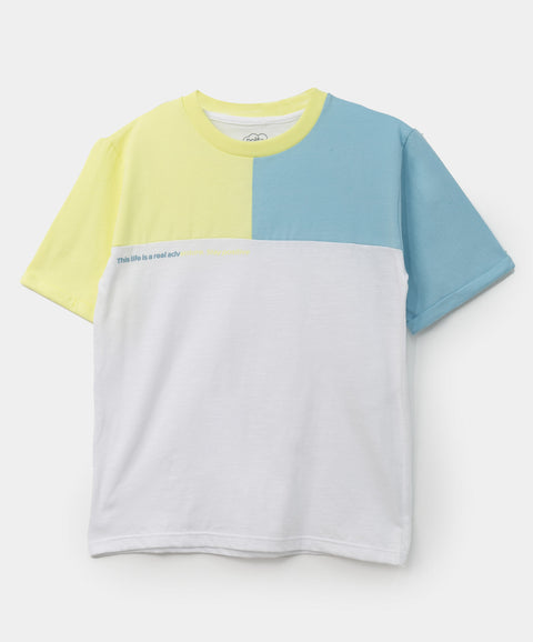 Camiseta para niño en tela suave color crudo