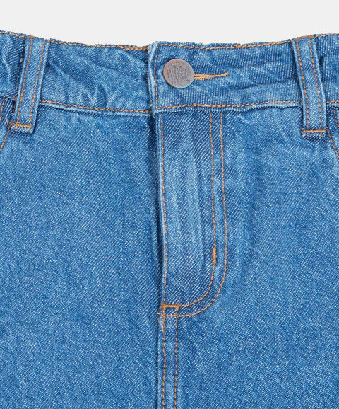 Falda para niña en denim color índigo