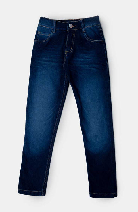 Jean slim para niña en denim color índigo