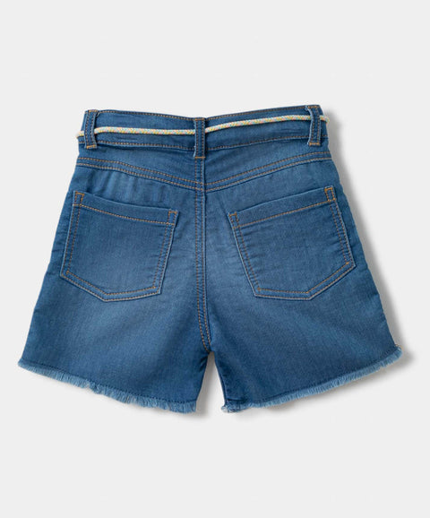 Short para bebé niña en denim color índigo