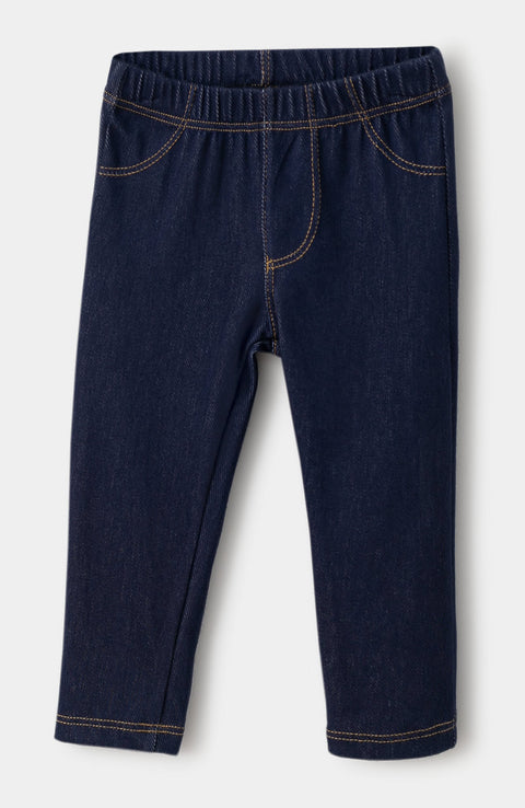 Leggings para recién nacida en licra color índigo