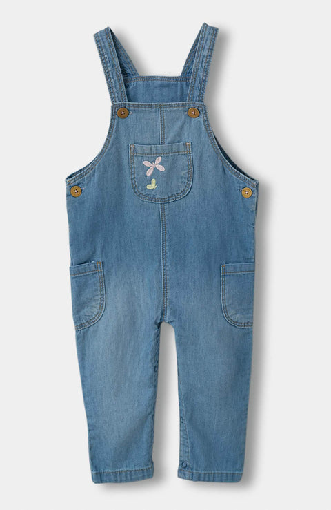 Overol para recién nacida en denim color índigo