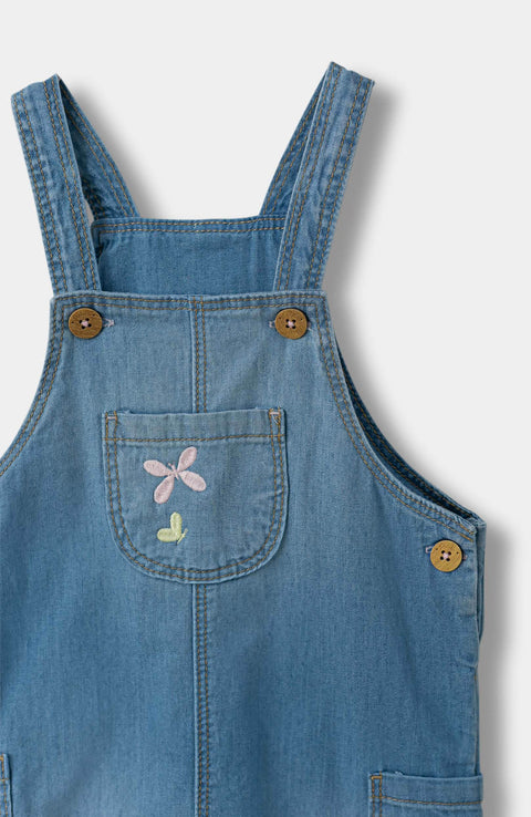 Overol para recién nacida en denim color índigo
