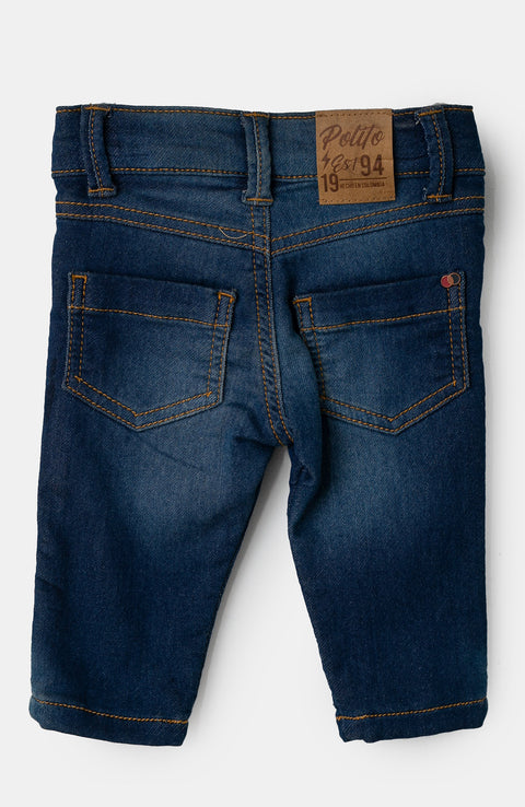 Jean para bebé niño en burda color índigo medio