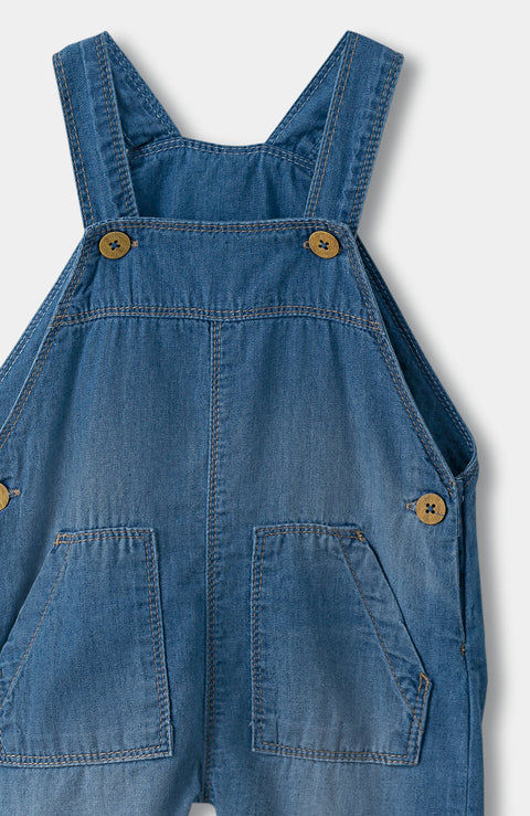 Overol para recién nacido en denim color índigo
