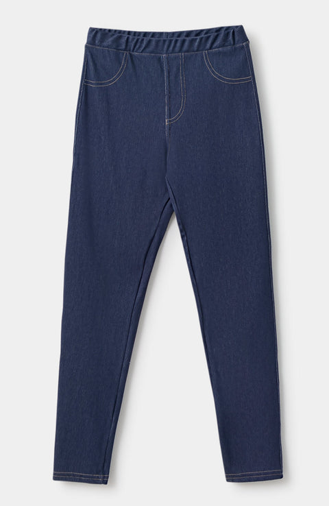 Leggings para niña en licra color índigo