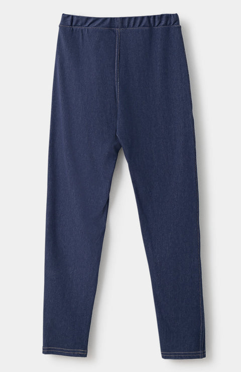 Leggings para niña en licra color índigo