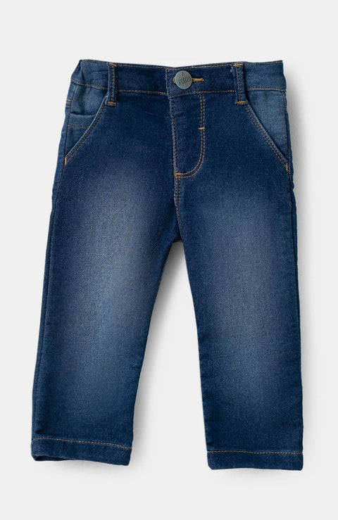 Jean para recién nacido en denim color índigo medio