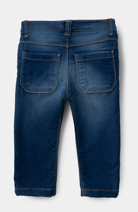 Jean para recién nacido en denim color índigo medio