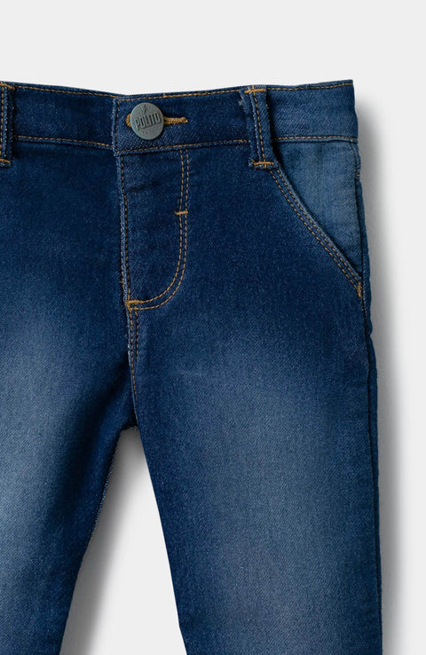 Jean para recién nacido en denim color índigo medio