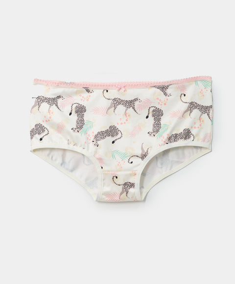 Paquete de top y panties para niña en algodón color beige