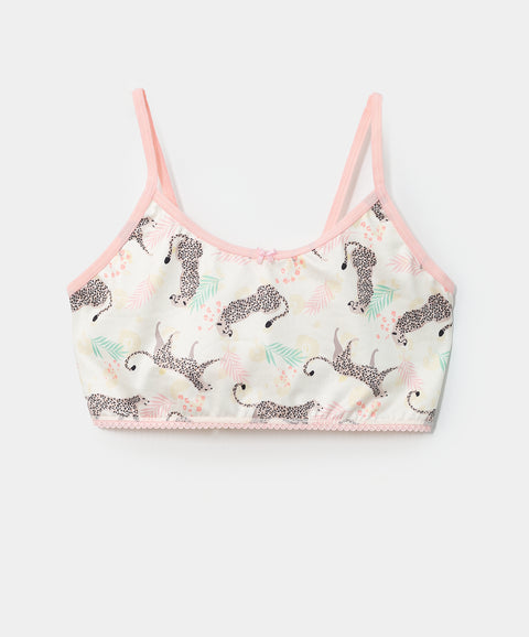 Paquete de top y panties para niña en algodón color beige