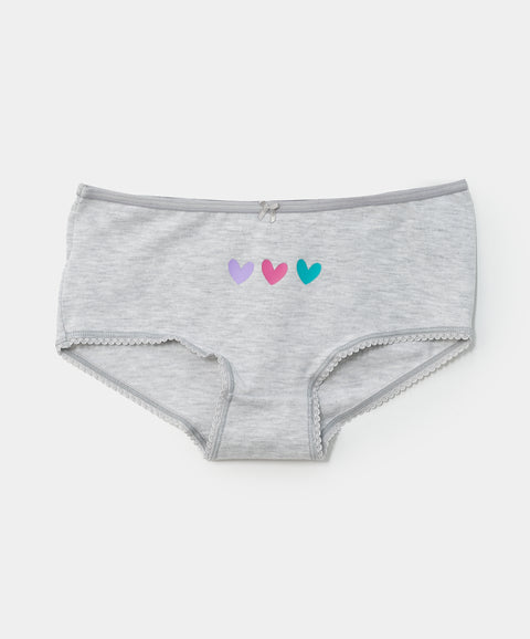 Paquete de panties x 3 para niña en algodón color gris jasped