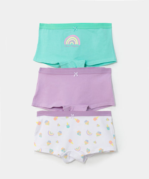 Paquete de panties x 3 para niña en algodón color lila