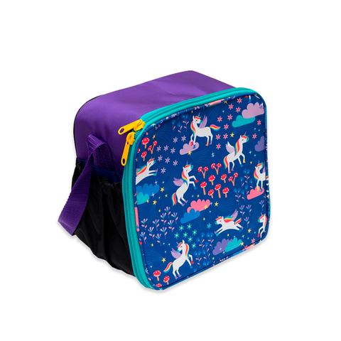 Lonchera para niña con estampado de unicornios