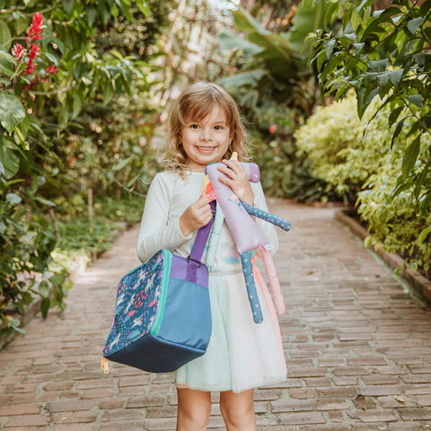 Lonchera para niña con estampado de unicornios