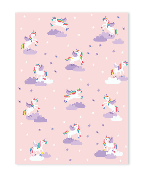 Cobija para recién nacida con estampado de unicornios