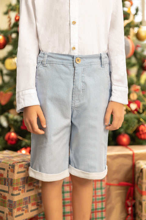 Bermuda Casual Para Niño En Twill Color Azul Claro