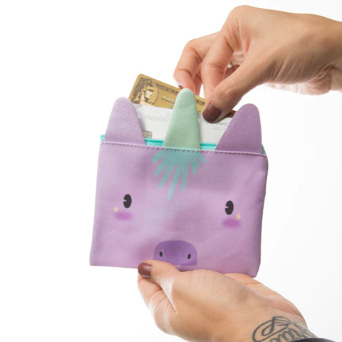 Monedero para niña con estampado de unicornio